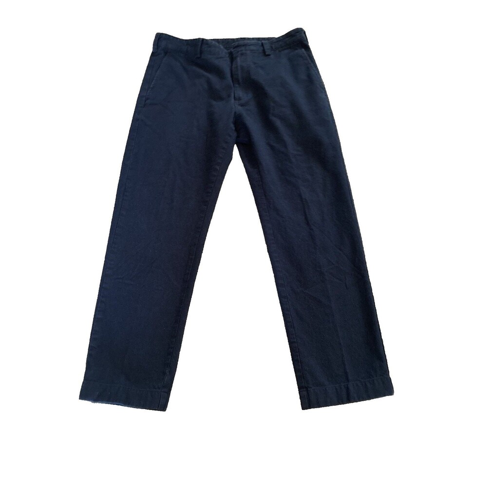 Brooks Brothers Mens Cotton Navy Blue Chino Pants Size 34/28 Flat Front **READ